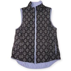 Bit & Bridle Reversible Quilted Puffer Vest Women’s Small Blue Black